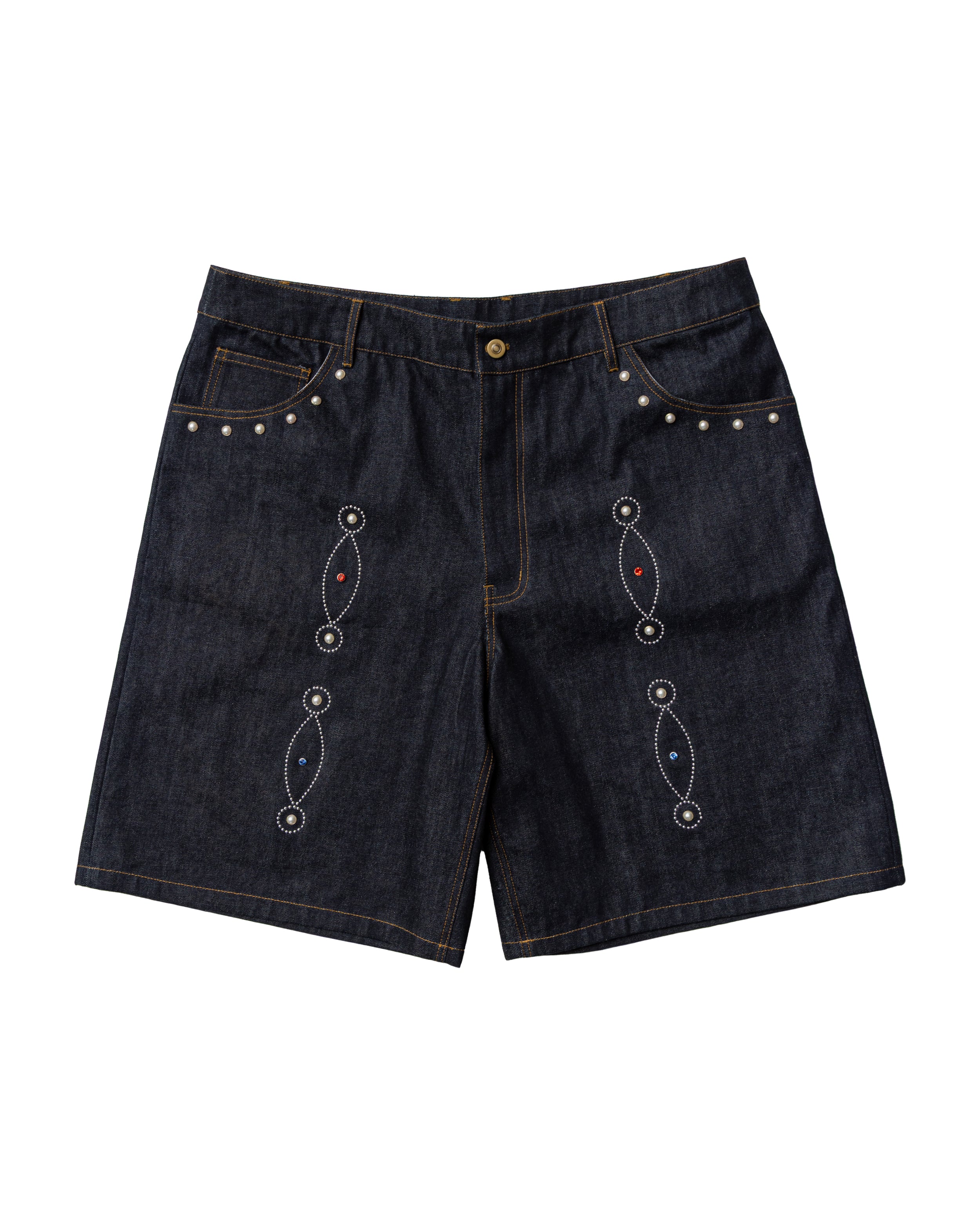 パンツ 25ss XL brigade usa studded denim shorts Studded Denim Shorts – Brigade USA