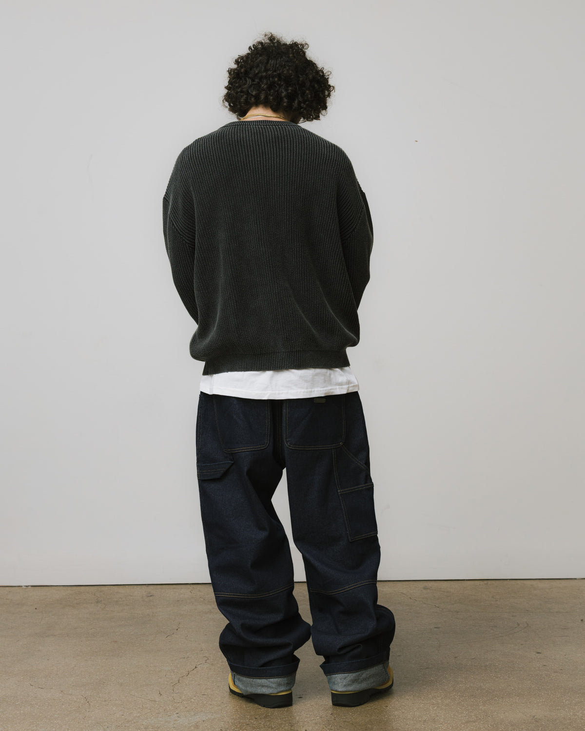 Acid Wash Bones 3D Knit Sweater