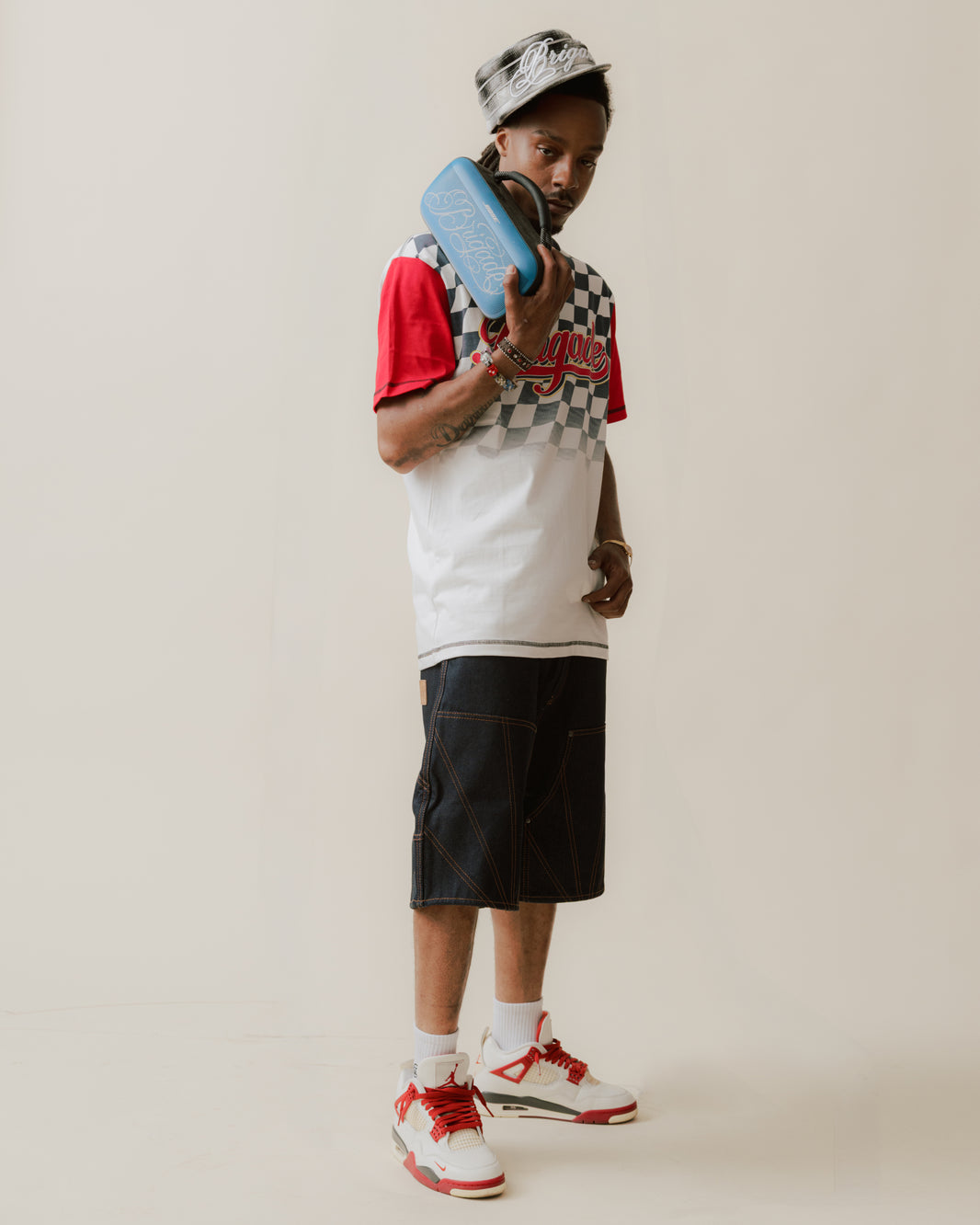 Raw Denim Double Knee Shorts