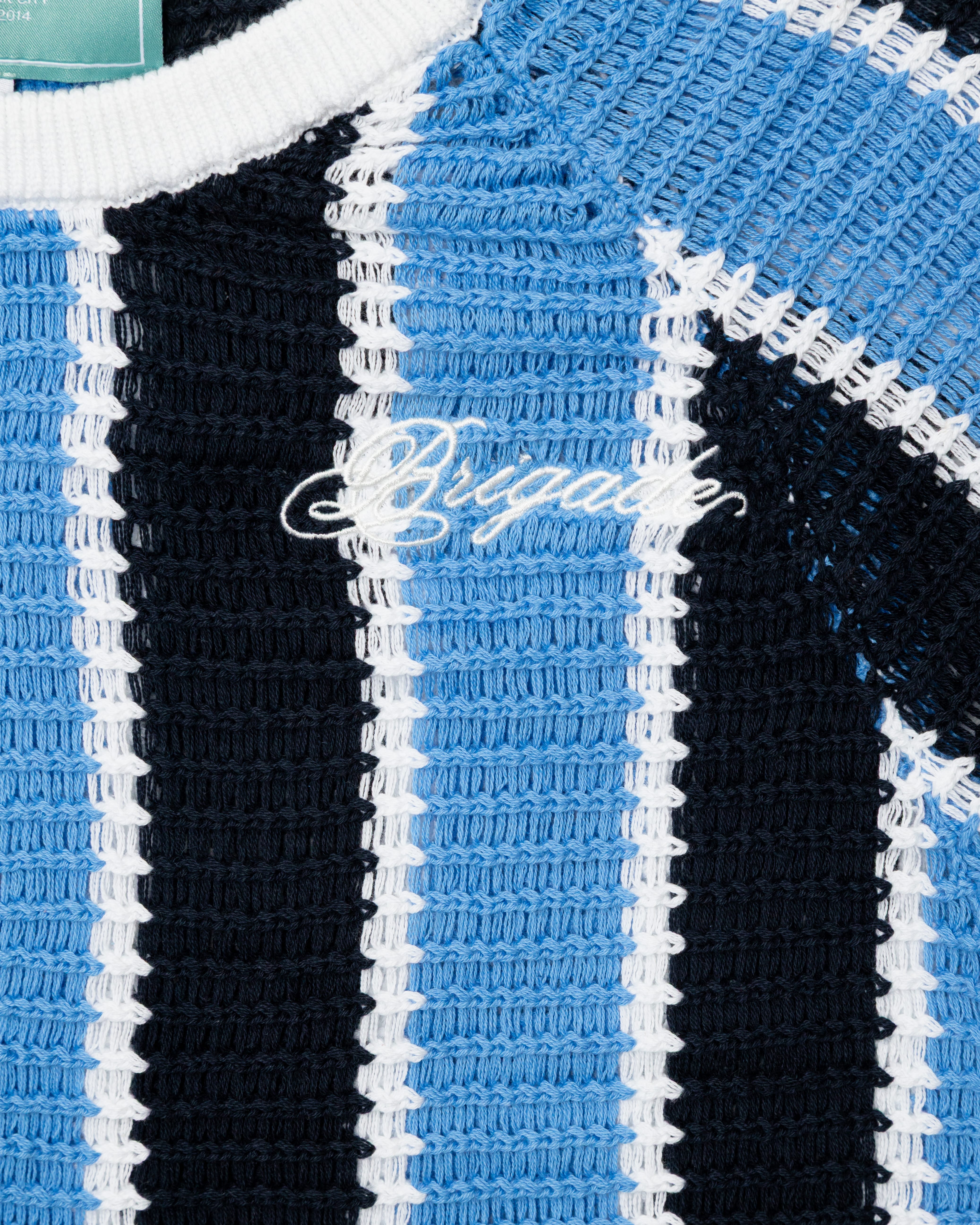 Striped Script Knit T-Shirt – Brigade USA