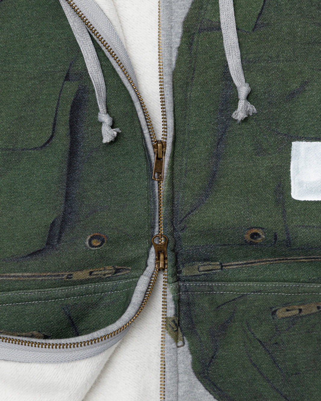 Tromp-L'oeil Vest Zip Hoodie