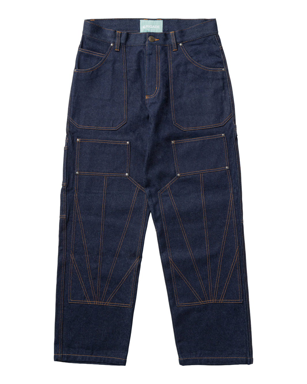 Raw Denim Double Knee Carpenter Pants