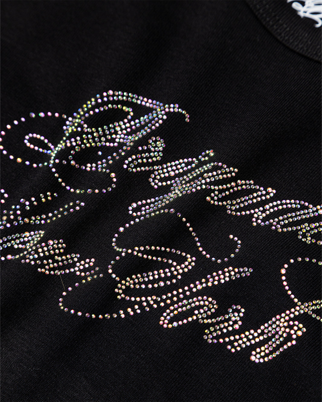 Rhinestone Script Logo Long Sleeve Baby Tee