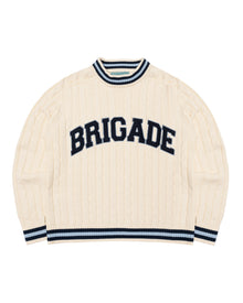 Varsity Cable Knit Sweater