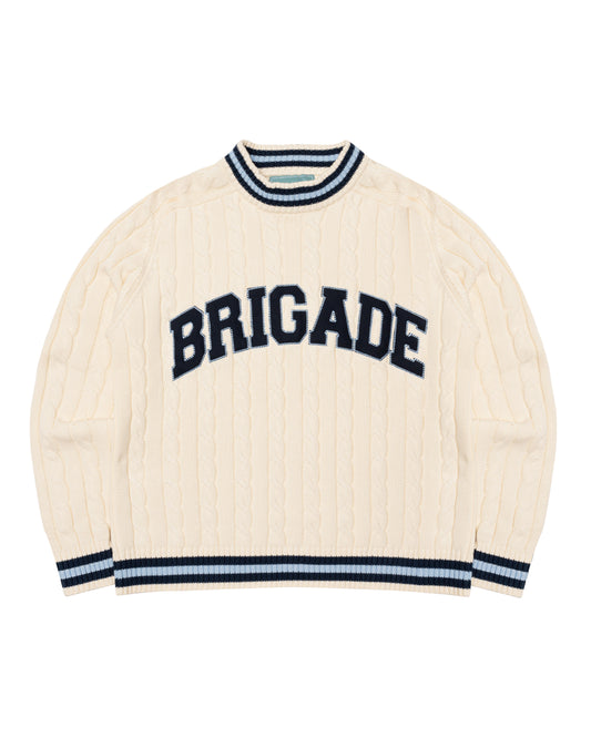 Varsity Cable Knit Sweater