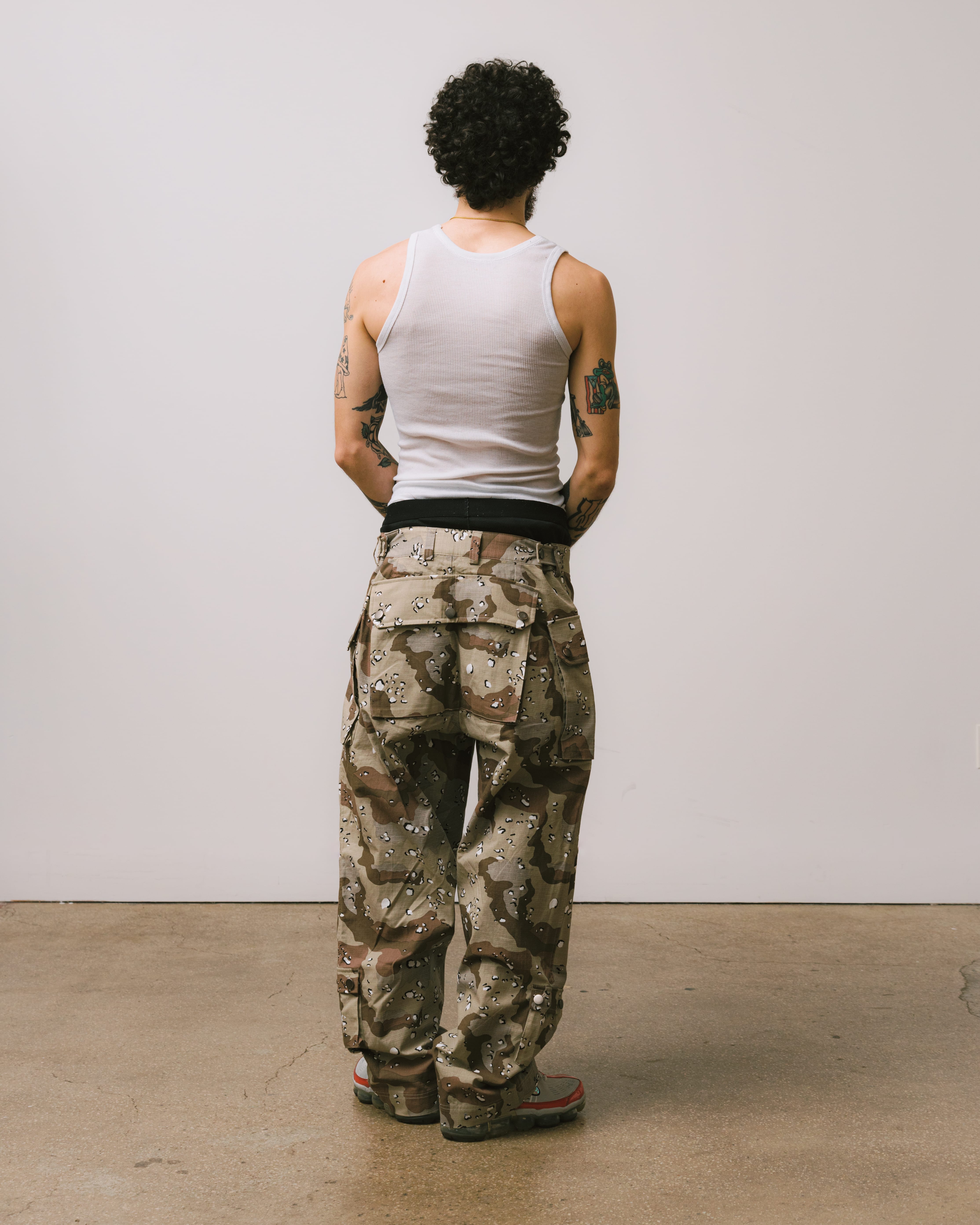 【Raucohouse】Camo ripstop side folding wide pants Raucohouse