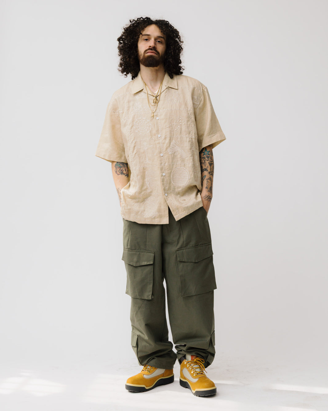 Embroidered Emblem Button Up