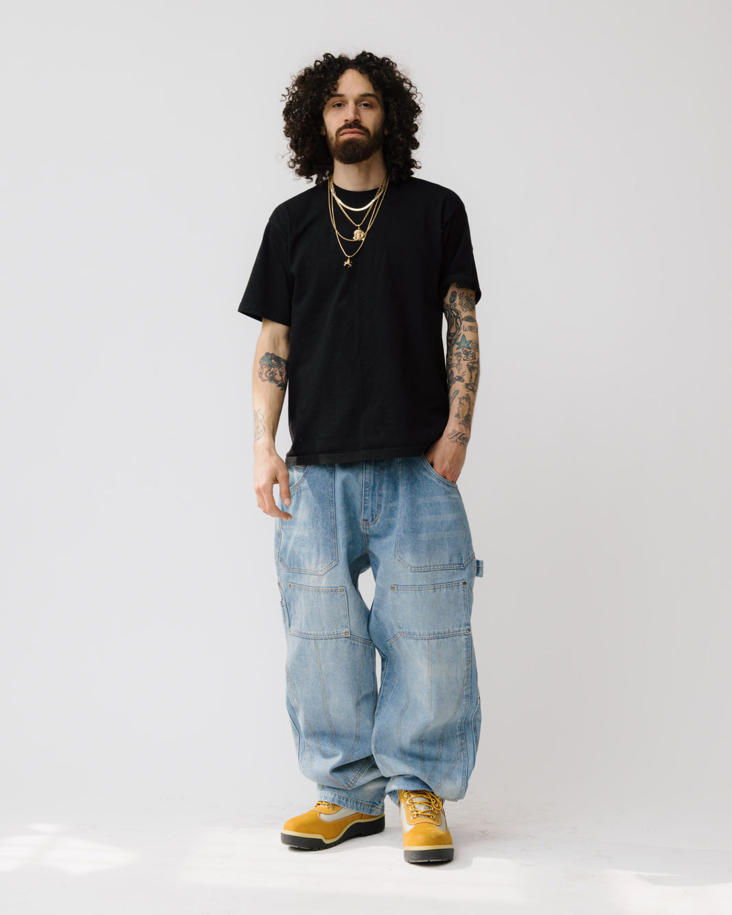 Double Knee Denim Carpenter Pants