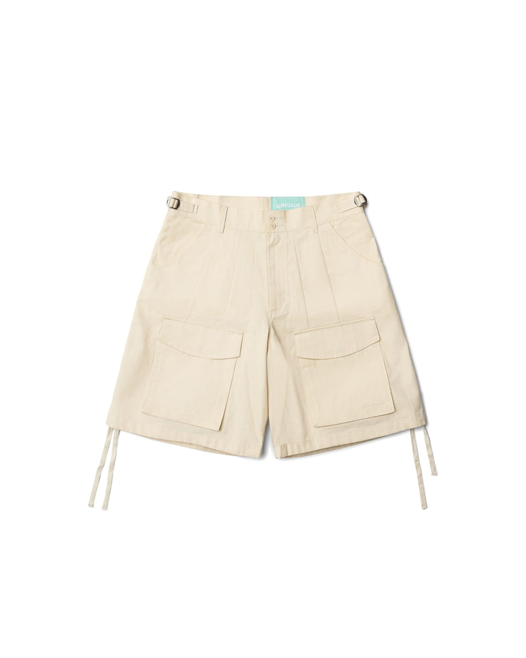 Cream Wide Cargo Shorts