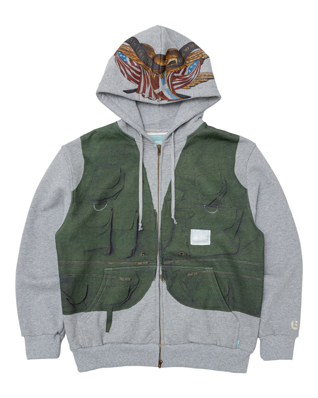 Tromp-L'oeil Vest Zip Hoodie