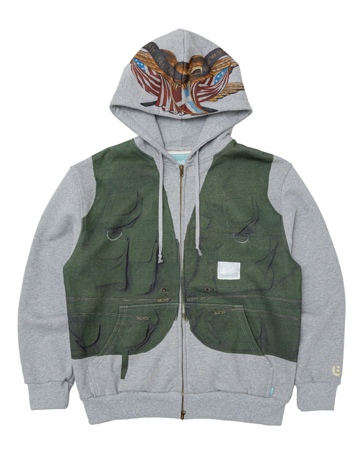 Tromp-L'oeil Vest Zip Hoodie