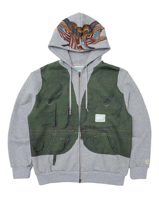 Tromp-L'oeil Vest Zip Hoodie