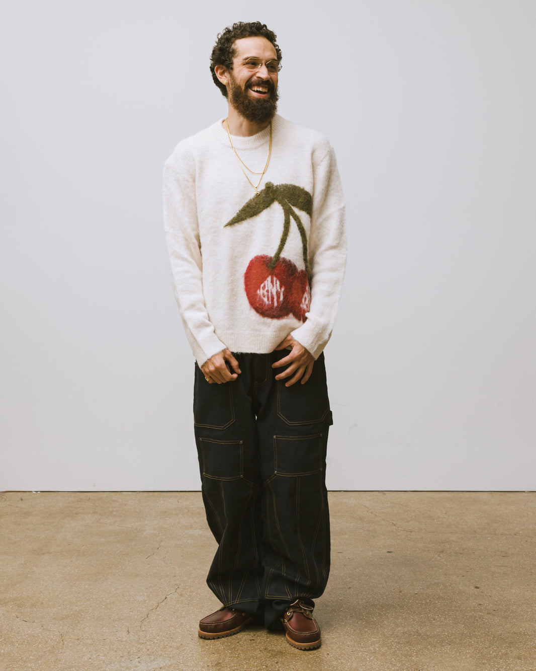 BNY Cherry Mohair Knit Sweater