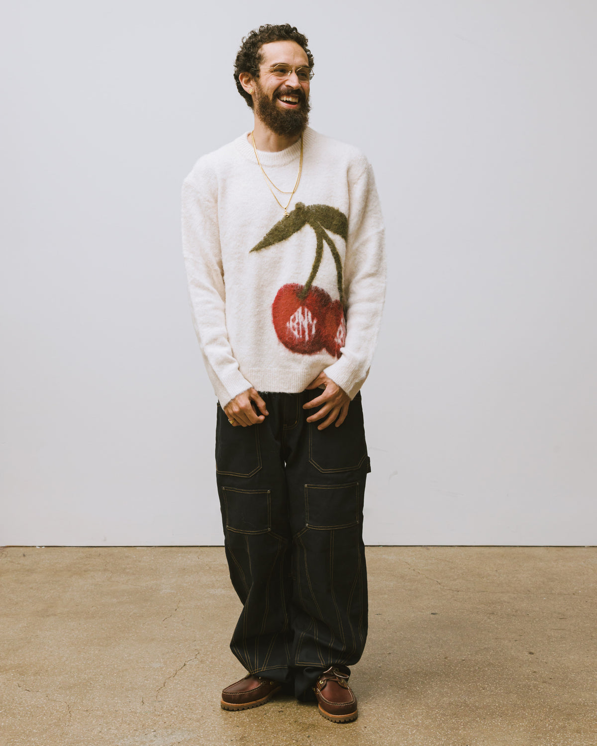 BNY Cherry Mohair Knit Sweater