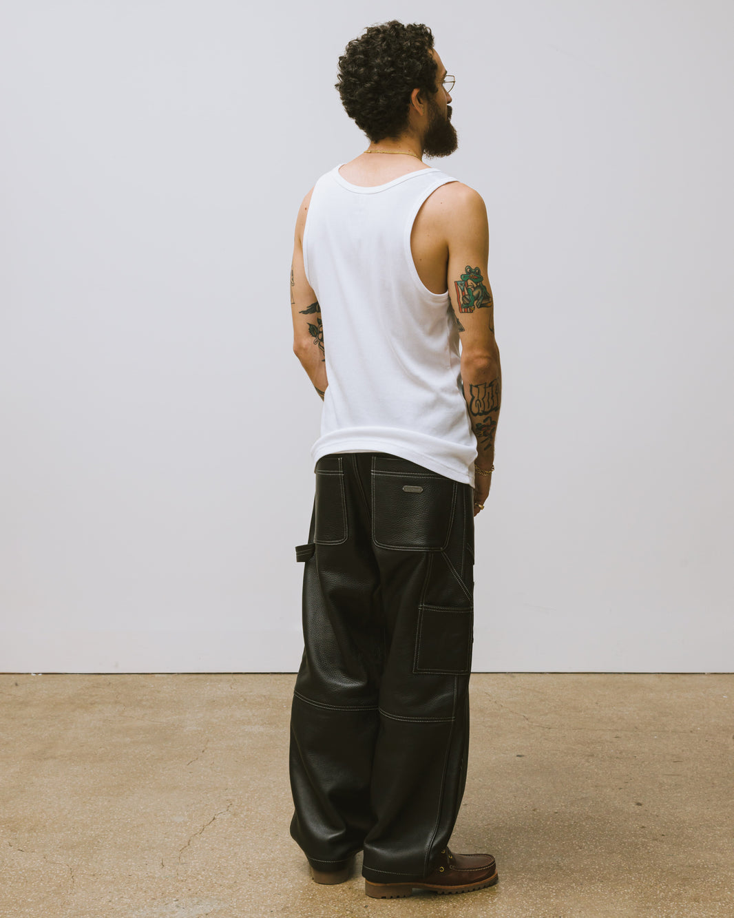 Leather Quilted Double Knee Carpenter Pants