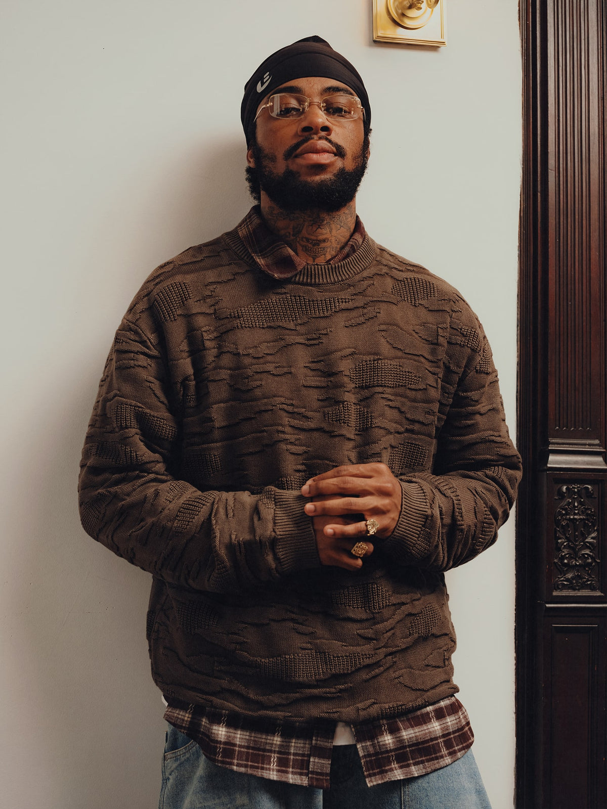 3D KNIT CAMO SWEATER