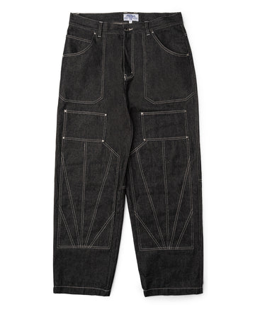 RAW DENIM QUILTED DOUBLE KNEE JEANS