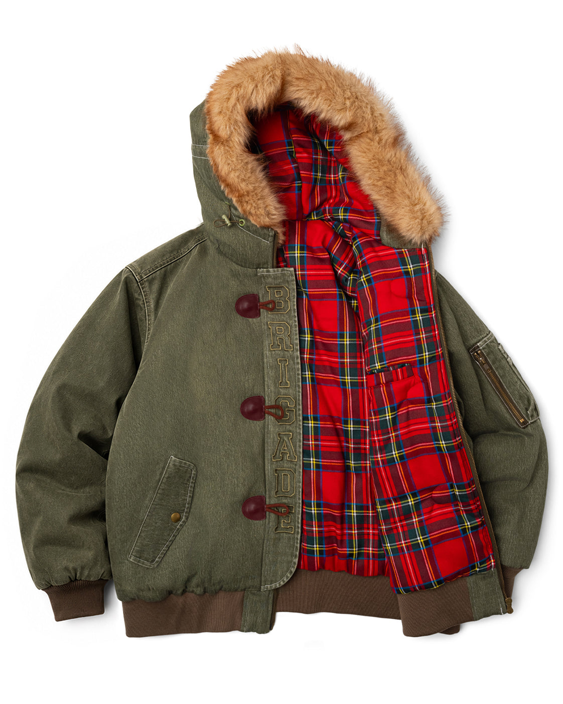 DUFFLE CLASP DENIM BOMBER JACKET