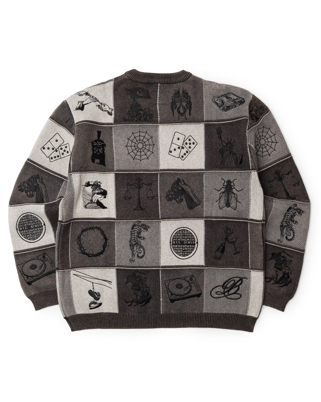 ICON EMBROIDERED HAND KNIT SWEATER