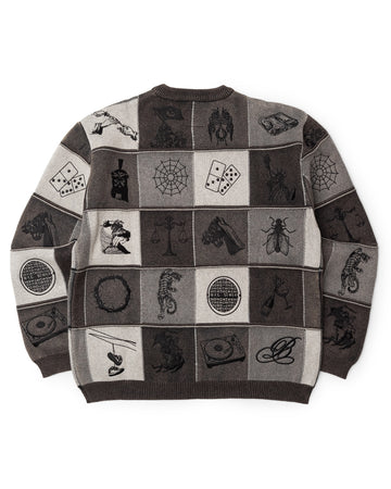 ICON EMBROIDERED HAND KNIT SWEATER
