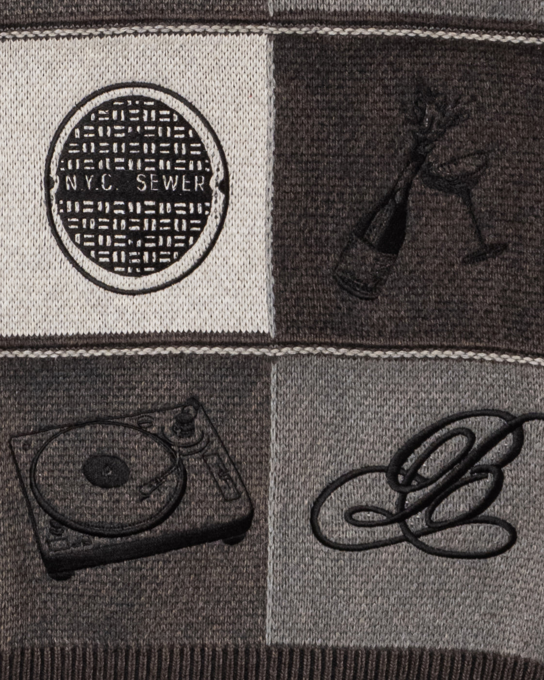 ICON EMBROIDERED HAND KNIT SWEATER