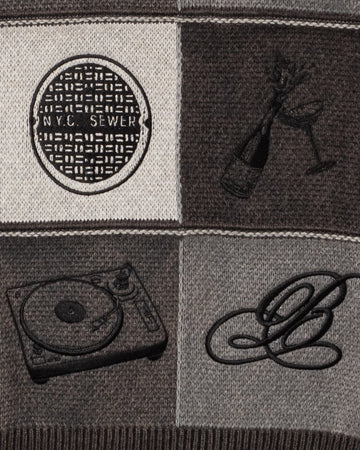 ICON EMBROIDERED HAND KNIT SWEATER