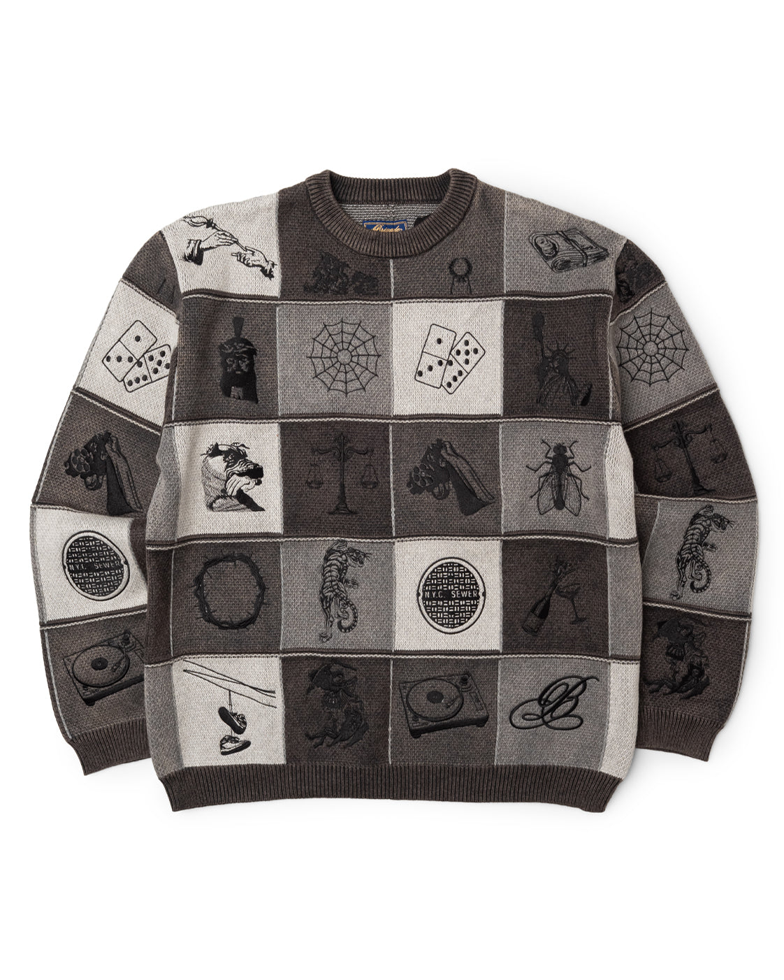 ICON EMBROIDERED HAND KNIT SWEATER