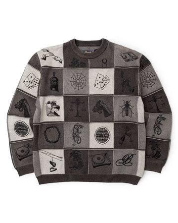ICON EMBROIDERED HAND KNIT SWEATER