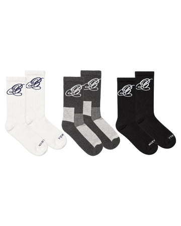 SCRIPT LOGO SOCKS (3-PACK)