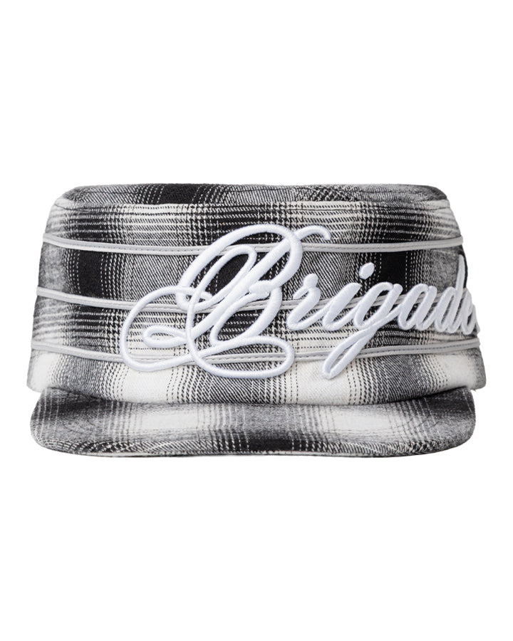 Shadow Plaid Pillbox Hat