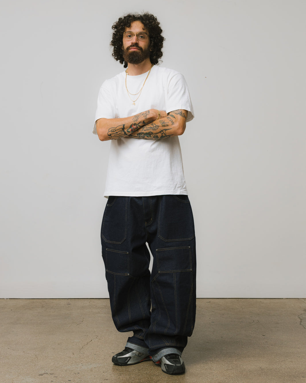Raw Denim Double Knee Carpenter Pants