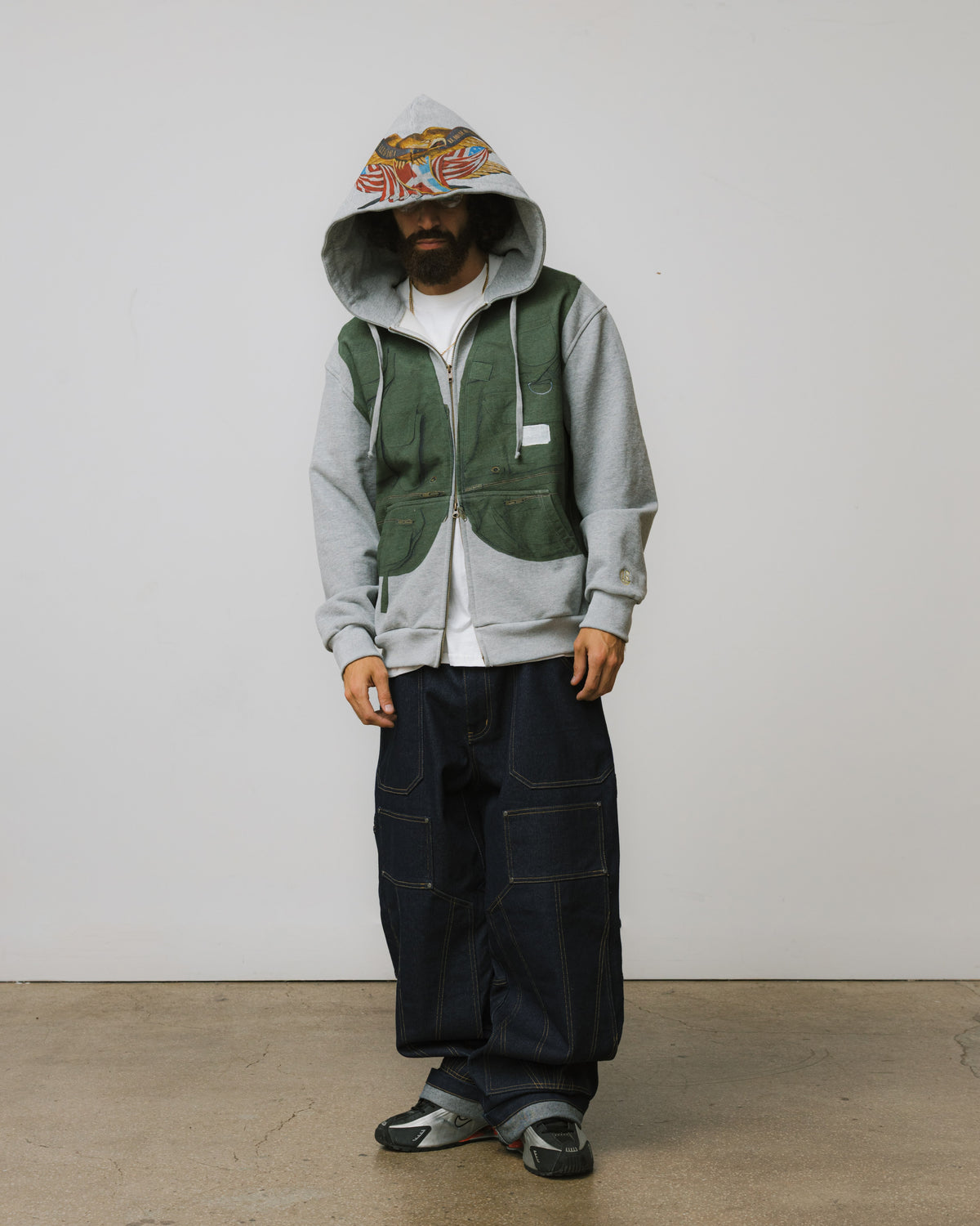 Tromp-L'oeil Vest Zip Hoodie